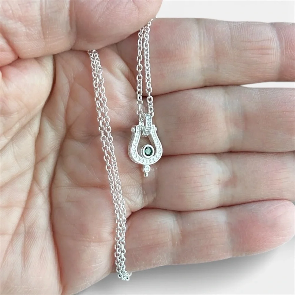 New .925 Sterling and Emerald Necklace